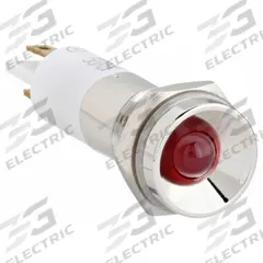 APPROVED VENDOR Protruding Panel Light: 10 mm Panel Mounting Hole Dia, LED, Red, Protruding Head (MPN 24M084). Key specifications — Brand: APPROVED VENDOR; Electrical Connection: 0.11 Male Quick Disconnect.