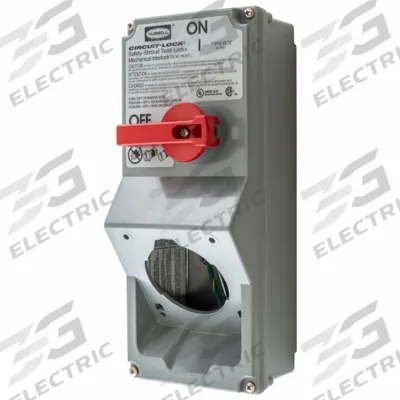 HUBBELL Disconnect Switch Enclosure: 30 A, 690 V AC, Non-Metallic - Non-Fusible Safety Switches with Receptacles Sold Separately