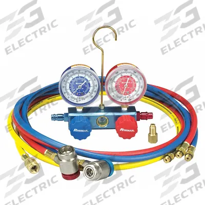 ROBINAIR Manifold Gauge Set: Aluminum - Refrigerant Machine Replacement Hoses & Couplers