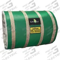 UNITHERM Insulated Pipe Jacket: For 44 in to 50 in Circumference, Ceramic Fiber, 16 in Cover Wd (MPN UVST 5616). Key specifications — Color: Green; Cover Type: Insulation Jacket; Fastening System: Buckled Strap; For Valve Type: Universal; Jacket Material: Teflon Coated Fiberglass Cloth; Brand: UNITHERM; For Fitting Type: Straight Pipe Sections.
