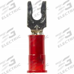 3M Fork Terminals: Red, Nylon, #6 Stud Size, 22 AWG – 18 AWG Wire Range, Locking Fork, 600 V (MPN MNG18-6FLK). Key specifications — Barrel Style: Insulation Grip; Manufacturer Part Number: MNG18-6FLK; Brand: 3M.