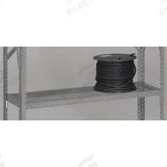 TENNSCO Shelf: 36 in Overall Wd, 24 in Overall Dp, Ventilated Shelf, 22 ga, Medium Gray (MPN PQ2-3624P). Key specifications — Color: Medium Gray; Finish: Powder Coated; Includes: (4) Shelf Clips; Material: Steel; Brand: TENNSCO.