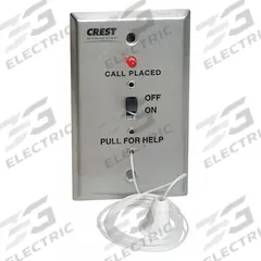 CREST HEALTHCARE SUPPLY Pullcord Bed Station: 2 3/4 in Overall Wd, 24V DC, 2332-23002C. Key specifications — Standards: FDA Listed; Manufacturer Part Number: 2332-23002C; Color: Silver; Voltage: 24V DC; Brand: CREST HEALTHCARE SUPPLY; Call Station Type: Pullcord Bed Station; Part Type: Station Replacements; Station Type: Pullcord Station.