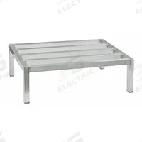 NEW AGE INDUSTRIAL Dunnage Rack: Welded, 12 in x 36 in x 18 in, Aluminum, 3,000 lb Load Capacity (MPN 2020). Key specifications — Finish: Natural; Color: Silver; Brand: NEW AGE INDUSTRIAL; Material: Aluminum; Method of Construction: Welded; Included: Cap Feet.