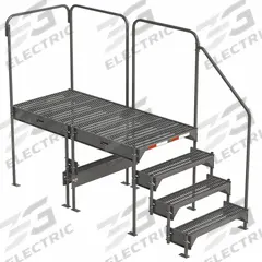EGA Work Platform: 3 ft Platform Ht - Max, 34.6 in x 76.8 in, Steel, 500 lb Load Capacity (MPN CW7-36-4-6). Key specifications — Folding: Not Foldable; Mobility: Stationary; Use Location: Indoor; Brand: EGA; Color: Gray; Exit Direction: Left; Height Adjustability: Adjustable Height; Includes Handrails: Handrails Included.