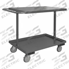 APPROVED VENDOR Utility Cart: 1,200 lb, 36 in L x 24 in W Shelf, 2 Shelves, Gray, Flat (MPN EAS-2436-95). Key specifications — Caster/Wheel Configuration: (2) Swivel with Brake; Brand: APPROVED VENDOR; Caster Wheel/Tread Material: Polyurethane.