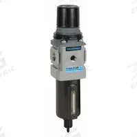 WILKERSON Filter-Regulator: B18 Series, 1/4 in NPT, 148 cfm, 5 micron, 0 psi to 125 psi, Aluminum (MPN B18-02-FL00B). Key specifications — attr109419: WILKERSON; attr109429: Aluminum; attr109463: No; attr109467: Nitrile; attr109468: B18.