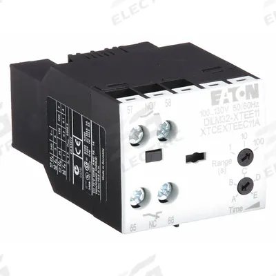 EATON Timer Module: On Delay, 0.5 sec – 10 sec, 1NO/1NC - Front-Mounted IEC Delay Timers