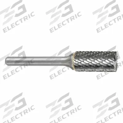 SGS PRO Carbide Bur: Cylinder with End Cut, SB-5, Double Cut, 1/2" x 1" Head - Double-Cut End-Cut Cylinder Burs