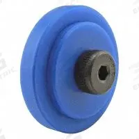 T-Slot Framing System Rollers: 25 Series, 28.5 mm W x 37.5 mm H, Blue (MPN 25-2281-1). Key specifications — Brand: 80/20; Housing Material: Glass Fiber Reinforced PA Nylon; Includes: Mounting Hardware.