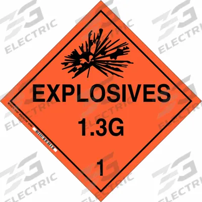 BRADY Container Placard: Explosives 1.3 G 1, 10 3/4 in x 10 3/4 in, 10 3/4 in Label Ht - Class 1: Explosives