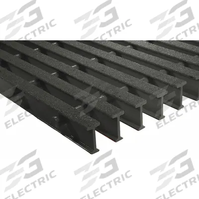 FIBERGRATE Fiberglass Pultruded Grating: Structural Grating, 4 ft x 8 ft Nominal Size (WxL) - Acid-Resistant Industrial Structural Grating