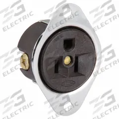 HUBBELL Flanged Receptacle: Single, 5-15, Brown, 125V AC, 15 A, 2 Pole / 3 Wire (MPN HBL5256)