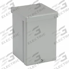 WIEGMANN Enclosure: Steel, 6 in x 4 in x 4 in, 3R, Solid Cover, Screw On, Included, Painted (MPN RSC040604). Key specifications — Brand: WIEGMANN; Knockouts: Included.