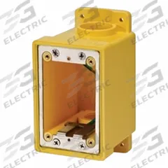 LEVITON FD Box: Stainless Steel, Rectangular, 1 Gangs, 3 1/8 in Box Dp, 3 1/8 in Box Wd (MPN FDBX1-YL). Key specifications — Brand: LEVITON; Bracket Style: Without Bracket; Clamp Style: Without Clamps.