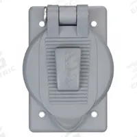 HUBBELL WIRING DEVICE-KELLEMS Weatherproof Cover: Polycarbonate, Receptacles, 1 Gangs, No Enclosure (MPN HBL7424WO). Key specifications — Brand: HUBBELL WIRING DEVICE-KELLEMS; Color: Gray; Compatible with Product Type: Receptacles; Mounting Orientation: Vertical.
