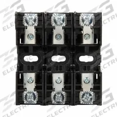 BUSSMANN Fuse Block: Open Block Design, 3 Pole, 250 V AC, Pressure Plate, Non-Indicating (MPN RM25030-3PR). Key specifications — Brand: BUSSMANN.