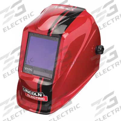 LINCOLN ELECTRIC Welding Helmet: Auto-Darkening, 4 Arc Sensors, Black/Red, W5 to W13 - Auto-Darkening Welding Helmets - Solid Color