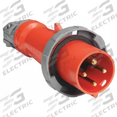 HUBBELL Pin and Sleeve Plug: Orange, 125/250V AC, Single Phase, 60 A, 3 Pole, 4 Wire, IEC Grounding (MPN HBL460P12W). Key specifications — Brand: HUBBELL.
