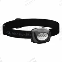 Safety-Rated Headlamp: 78 lm, 6.5 hr Run Time at Max. Brightness, 50 m Max Beam, 2 Light Outputs (MPN QUAD-II-BK). Key specifications — Brand: PRINCETON TEC; Battery Requirements - Broad: 3 AAA.