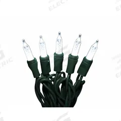 LED Holiday String Lights: PC Bullet Shape, 25 ft Lg, White, 50 LEDs, 5.2 W, 120 V AC (MPN 60RG17). Key specifications — attr1262652: APPROVED VENDOR; attr1262659: White.