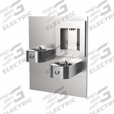 ELKAY Bi-Level Drinking Fountain with Bottle Filler: In-Wall, Non-Refrigerated - On-Wall Two-Level Drinking Fountains with Bottle Fillers