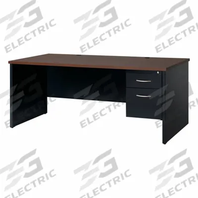 HIRSH Desk Pedestal: Melamine Laminate with Particleboard Core, Walnut, 1 Pedestals - Pedestal Desks