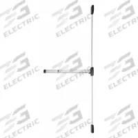 FALCON EXITS Surface Vertical Rod: 4 ft Max Door Wd, Aluminum (MPN F19-V-EO SP28 4FT RHR). Key specifications — attr1011837: FALCON EXITS; attr1011847: Surface Vertical Rod; attr1024139: Crossbar; attr1011835: Yes.