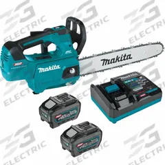 MAKITA Battery-Powered Chainsaws: 14 in Bar Lg, Top Handle, Adj/Auto Chain Oiler, 40 V, 30 cc (MPN GCU02T). Key specifications — Brand: MAKITA.