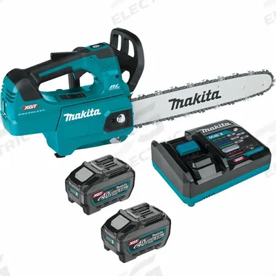 MAKITA Battery-Powered Chainsaws: 14 in Bar Lg, Top Handle, Adj/Auto Chain Oiler