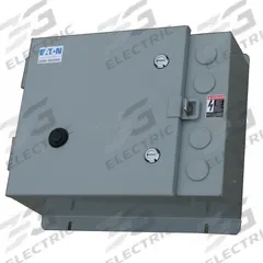 EATON NEMA Magnetic Motor Starter: Non-Reversing, 3 Poles, NEMA Size 3, 90 A, 208V AC Coil (MPN ECN0531EAA-R63/EL30). Key specifications — attr211388: EATON; attr951451: 1NO/1NC; attr951453: 208V AC; attr951489: Three; attr984425: 1NO/1NC; attr984429: Pilot Light; attr997361: None (Not Applicable to Electronic Overloads).