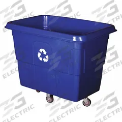 APPROVED VENDOR Cube Truck: 16 cu ft, 500 lb, 45 in L x 32 in W x 37 1/2 in H, (2) Rigid/(2) Swivel (MPN 36FK97). Key specifications — Container Legend: Recycling; Manufacturer Part Number: 36FK97; Brand: APPROVED VENDOR; Caster/Wheel Configuration: (2) Swivel; Color: Blue.