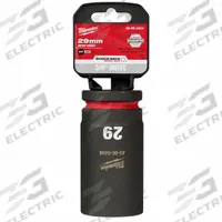 MILWAUKEE Deep Impact Socket: 3/4 in Drive Size, Metric, 29 mm Socket Size, 6-Point, Deep, Friction (MPN 49-66-6404). Key specifications — attr1215501: MILWAUKEE; attr1215515: Black Phosphate; attr1215518: 29 mm.