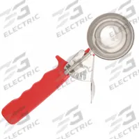 CRESTWARE Disher: 1.8 oz Capacity, 18-8 Stainless Steel/Plastic, NSF Certified, 2 in Bowl Dia, DD24. Key specifications — Manufacturer Part Number: DD24; Material: 18-8 Stainless Steel/Plastic; NSF Certified: Yes; Product Type: Deluxe Thumb Disher; Scoop Size: #24; Brand: CRESTWARE.