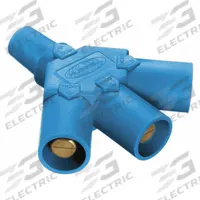 3-Fer: Female-Male-Male-Male, Blue, 600V AC/600V DC, 400 A, Series 16 (MPN HBLF3MBL). Key specifications — Brand: HUBBELL; Gender Configuration: Female-Male-Male-Male.