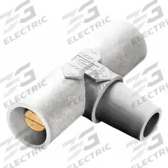 Paralleling Tee: Male-Male-Female, White, 600V AC/600V DC, 400 A, Series 16 (MPN HBLPTW). Key specifications — Brand: HUBBELL; Gender Configuration: Male-Male-Female.
