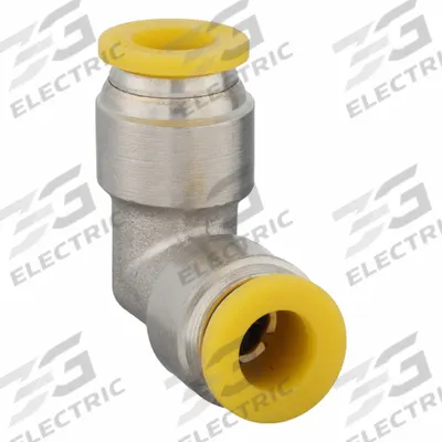 PARKER Push-Fit Elbow Fitting: 10 mm OD x 10 mm OD Size, Push-to-Connect x Push-to-Connect - Nickel-Plated Brass Tube Fittings