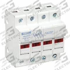 MERSEN Fuse Block: Finger-Safe, 4 Pole, 600 V AC, DIN Rail Mounting, Pressure Plate Termination (MPN USCC4I). Key specifications — Brand: MERSEN.