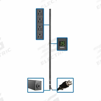 EATON TRIPP LITE PDU: Single-Phase, 127V AC, 36 Outlets, NEMA 5-15R, Metered - Locally-Monitored Metered PDUs