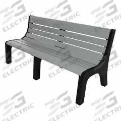 ULTRASITE Outdoor Bench: Newport, 72 in Overall Lg, 33 3/8 in Overall Ht, Gray, Black, Plank Surface (MPN PB 6GRANEW). Key specifications — Manufacturer Part Number: PB 6GRANEW; Brand: ULTRASITE; Frame Color: Black; Product Type: Outdoor Bench; Seat Color: Gray; Series: Newport.