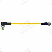 Cordset: M12 Male Right Angle X M12 Female Right Angle, 4 Pins, Yellow, TPE, 5 m Cable Lg (MPN 7700-40261-1500500). Key specifications — Cable Jacket Color: Yellow; End 1 Gender: Male; End 1 Mounting Orientation: Right Angle; End 2 Gender: Female; End 2 Mounting Orientation: Right Angle; End 2 Connection Type: M12; IP Rating: IP67; Brand: MURRELEKTRONIK.