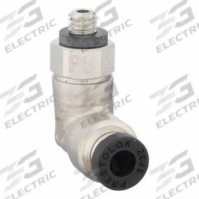 PARKER Push-Fit Elbow Fitting: 5/32 in OD x 3/16 in Pipe Size, Push-to-Connect x UNF - Nickel-Plated Brass Tube Fittings