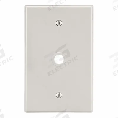 HUBBELL Wall Plate: Single Circular Opening, 1 Gang, Almond - General Purpose Wall Plates