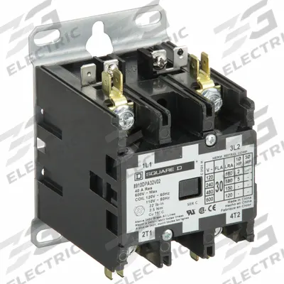 SQUARE D Definite Purpose Magnetic Contactor: 2 Poles, 120V AC, 30 A - Non-Reversing Definite Purpose Contactors