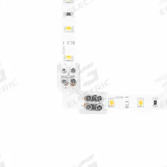 90° Tape Light Corner Connector: 1.3 in Lg, 90° Corner Connector/Screw Terminal/Tape-to-Tape, 16 AWG (MPN DI-TB12-90-TTT-25B). Key specifications — Minimum Wire Gauge: 20 AWG; Brand: DIODE LED; Product Type: Tape Light Connector; Connection Type: Tape-to-Tape; Maximum Wire Gauge: 16 AWG.