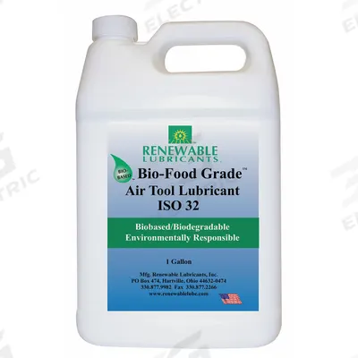 RENEWABLE LUBRICANTS Air Tool Oil: Synthetic, -20°F Min. Op Temp., 446°F Max. Op Temp. - Air Tool Lubricants