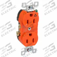 BRYANT Receptacle: Duplex, 5-15, Orange, 125V AC, 15 A, 2 Pole / 3 Wire (MPN CR15IG)