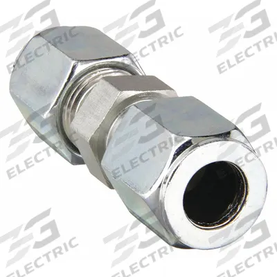 PARKER Compression Fitting Union: 3/8 in OD x 3/8 in OD Size, 9/16-18 x 9/16-18 Thread Size - Flareless Bite-Type Steel Compression Fittings