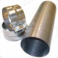 DAYCO Metal Exhaust Kit: 4 in Hose Inside Dia., 18 in Hose Lg, 304 Stainless Steel, Silver (MPN FK-418). Key specifications — Hose Tube Material: 304 Stainless Steel.