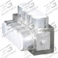BURNDY Multitap Connector: 4 Port, Single-Sided Entry, 14 AWG – 4 AWG Wire Size, Clear (MPN BIBS44). Key specifications — Body Material: Aluminum; Brand: BURNDY.
